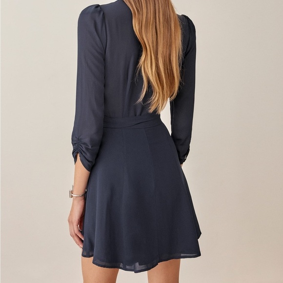 Reformation Murrieta Dress Navy Blue - Picture 3 of 7